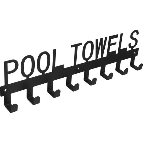 Porte-serviettes de piscine multifonctionnel avec crochets et accessoires d'installation (1/5)