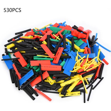 530 pièces de gaine thermorétractable en polyoléfine pour câbles électriques et protection isolante (1/5)