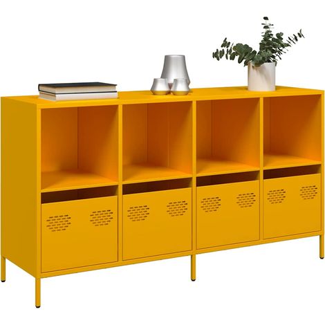 Sideboard Senfgelb 135x39x73,5 cm Kaltgewalzter Stahl