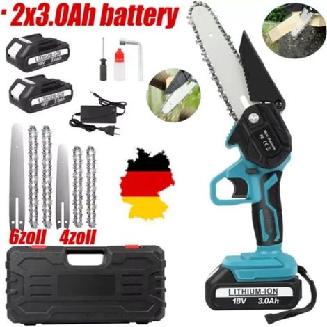Tronçonneuse électrique mini sans fil 4+6 pouces pour Makita 18V. Compacte et puissante pour petits travaux de coupe.
