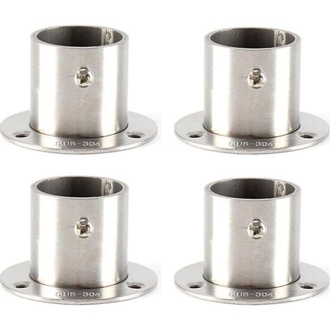 MINKUROW 4 X Staffa Per Asta Armadio Con Viti, Staffa Per Morsetto Per Guardaroba, Staffa Per Flangia Con Morsetto Rob, Staffa Per Asta Per Tende Da 25 Mm, Staffa Per Asta Per Armadio, Staffa Per Asta (1/5)