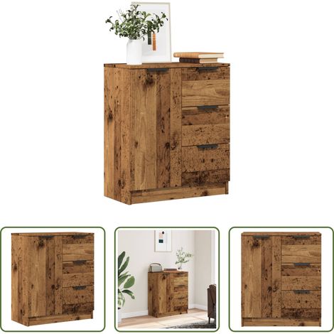 Holzwerkstoff - Sideboard Altholz-Optik 60x30x70 cm Holzwerkstoff (1/5)