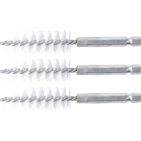 Brosse Plate Nylon 16 mm - Lot de 3, 6,3 mm (1/4) - Résistante et Polyvalente pour Nettoyage Précis - D-Work (1/5)