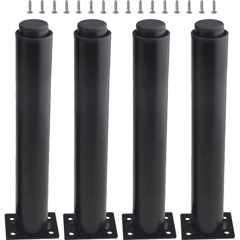 (25-42cm, Noir) Jeu De 4 Pieds De Meubles Rglables En Mtal Robuste Pour Tables, Lits, Canaps (1/5)