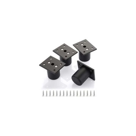 4er-Set verstellbare Möbelfüße (5,1 cm), Aluminiumlegierung, für Sofa, Möbel, Heimwerkerprojekte, Ersatzfüße für TV-Ständer, Hocker, Couch, Schrank, Schwarz - Crezuo (1/4)