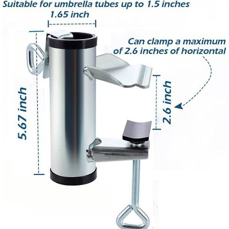 Sonnenschirmklemme Sonnenschirmständer für Geländer Sonnenschirmständer für Tische Sonnenschirmständer für Balkone Sonnenschirmständer für den silber (1/4)