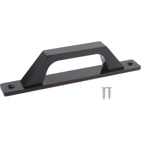 Poignées de porte en alliage d'aluminium, 2 pièces, adhésif antirouille pour tiroirs de placard coulissants de grange, noir (1/5)