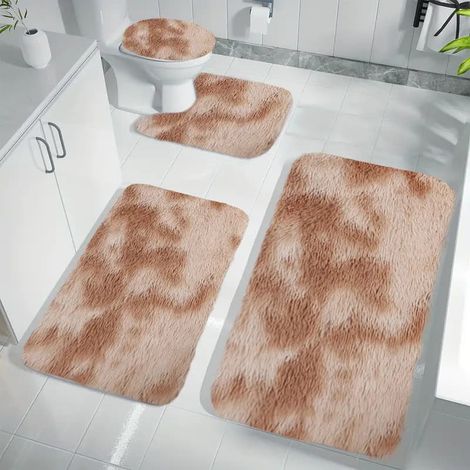 4er-Set Badematten – Ultraweiche, rutschfeste, saugfähige und dicke Mikrofasermatten für Bad und Küche
