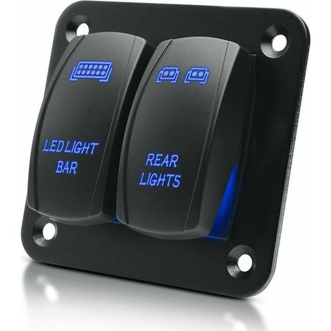 Pannello interruttori a levetta a LED con accensione/spegnimento a 2 bande e interruttore per fanale posteriore per auto, SUV, ATV, camion, barca, 12/24 V.