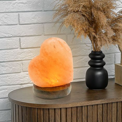 Lampada da tavolo lampada da tavolo lampada decorativa lampada laterale lampada di cristallo lampada da comodino, cavo USB, legno marrone cristallo di sale, 1x LED 5W bianco caldo, DxH 8,9x11,4 cm (1/5)