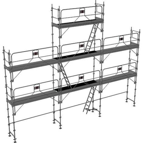 Ponteggio 68m² - Struttura + Piani + Fermapiedi - Versione Parape - DUO68GC-PI-SPP
