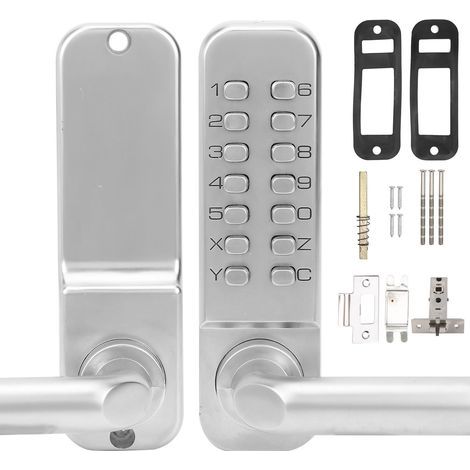 Ortviai Serrure mécanique intelligente Serrure à code numérique Sans batterie Antidérobage Zinc alliage Sécurité domicile (1/3)