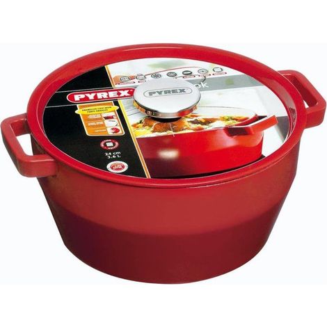 Pyrex Cocotte Slow Cook rot 3,6 L emaillierter Gusseisen (1/3)