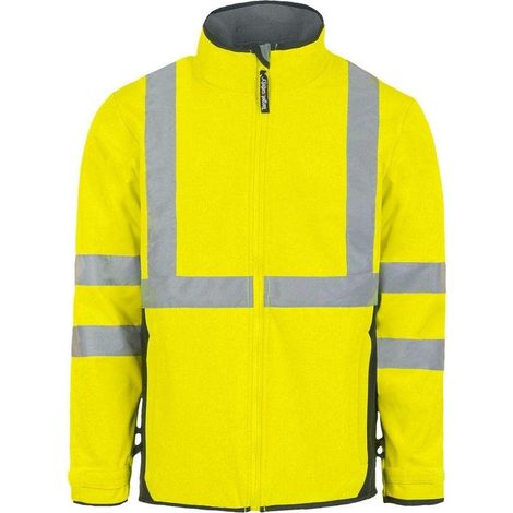 Veste Softshell 3 couches HV polyester mixte Falcon jaune / marine-BLOUSFALC01JFS - T2S