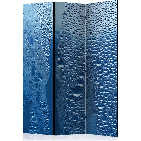Paravent 3 Volets "Water Drops on Blue Glass" 135x172cm (1/2)
