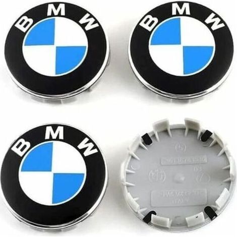 4 pièces Cache Moyeux Compatible with BMW 68mm Centre Roue ABS Accessoires de Voiture,BleuAec (1/4)
