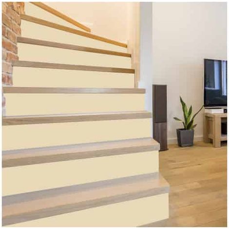 Contremarche Adhésive Beige Brillant – Autocollant Décoratif pour Escalier – 1 m x 20 cm
