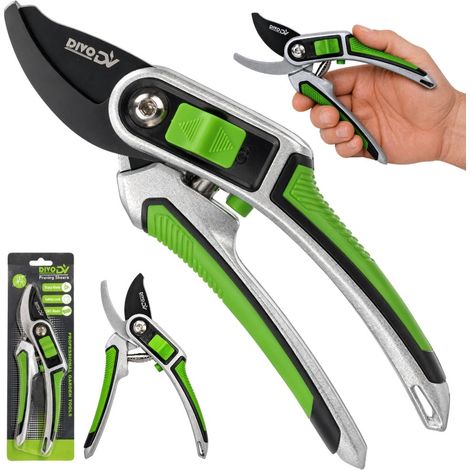 Sécateur à ouverture réglable 12/20 mm, vert, 22 cm (1/5)