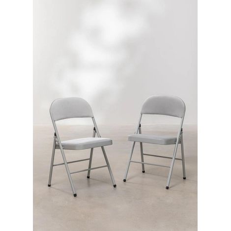 ORION91oficial® - Silla Plegable ARIES Terciopelo Gris Perla, Comedor Oficina Salón Teletrabajo Cocina - spaziOrion91 - Pack x4 (1/5)