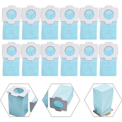 12 Staubbeutel passend für Makita DCL182ZB, DCL182, CL107FD, DCL282, CL121D, CL002G 194566 1 Blau für Akku Handstaubsauger (1/4)