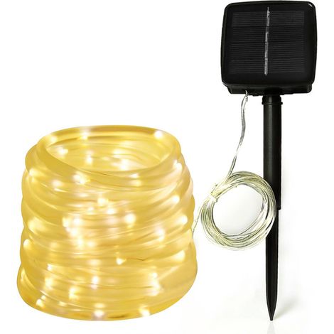 Guirlande lumineuse solaire 100 LED multicolores, 10 m, étanche (RGB) (1/5)