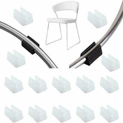 32pcs Patin Pied Chaise Tube Embout Tampon Capuchon Bouchon Protection Plancher Meuble Forme U en Plastique Chaise Casquettes,Chaise Jambe Caps Silicone Tube Pince (14mm,blanc) (1/4)