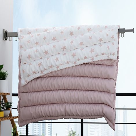 Étendoir à linge pliable en alliage d'aluminium Gao Wenhai, étendoir de balcon, séchoir à linge sans perçage, anneau rotatif d'intérieur à trois volets (1/5)