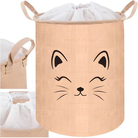 Cesto di giocattoli XL 63 L, cestini di immagazzinaggio impermeabile e pieghevole per i giocattoli, i vestiti e la biancheria, beige (1/5)