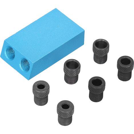 Woodwork Pocket Hole Jig 15° Aluminum Alloy Angle Carpentry Locator Jigs for Drilling7Pcs Set