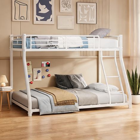 Cadre de lit coloris blanc en fer 196,6 x 146,6 x 139 cm (1/5)