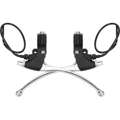 1 paire de leviers de frein universels pour vélo électrique, entièrement en aluminium, avec poignée courte (gauche et droite).