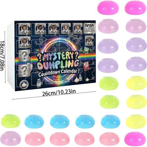 Fidget Squishy Anti-Stress Überraschungsbox mit 24 Fächern, Kristall-Countdown-Geschenkbox (Typ F) (1/2)
