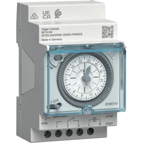 Hager EHN111 programador horario blanco 16A