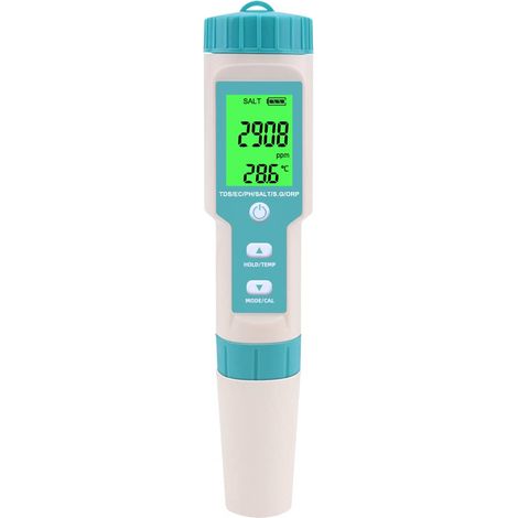 High-Precision 7-in-1 Digital Tester for pH, TDS, EC, Salinity, Temperature, ORP, Density, Aquarium, Swimming Pool, and Plant Water (1/4)