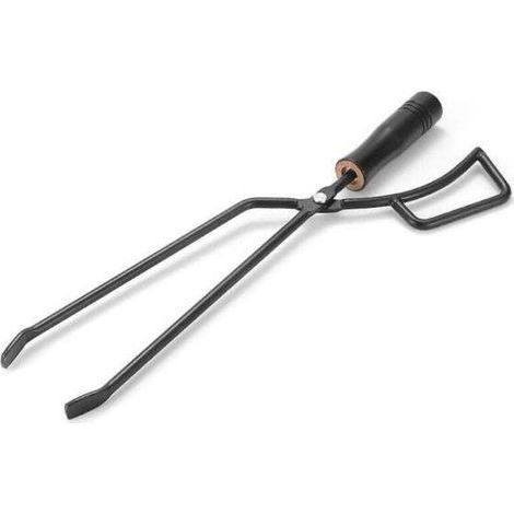 Pince pour foyer extérieur, manche en bois, pince à bûches, accessoires de cheminée pour l'extérieur, pique-nique, barbecue