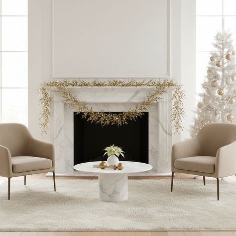 Ghirlanda con paillettes e glitter, decorazione natalizia da 130 cm -Oro (1/5)