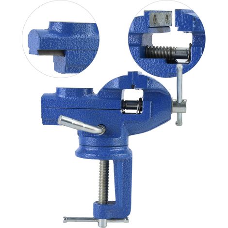 Étau de table pivotant à clipser avec enclume pour bijouterie et menuiserie (60 mm) (1/5)