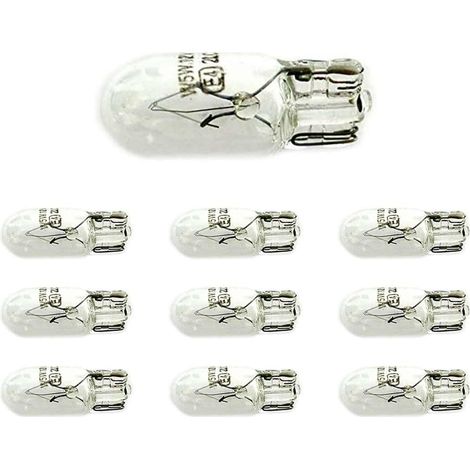 10 ampoules halogènes,24v,t10 w5w,5w,w2,1x9,5d,camion