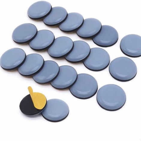 Patins de Meubles, 20 Pièces PTFE Téflon Rondes Auto-adhésives Coulisses de Meubles Adaptés Aux Sols et Tapis Lisses (Ronds, 19 mm)