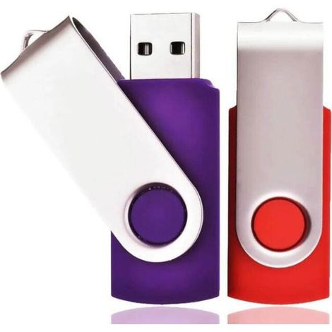 Unidad flash USB 2.0 giratoria de 32 GB con cordón (paquete de 2) (1/5)