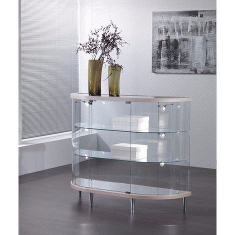 Banco Vetrina Semiovale Laccato in Cristallo Temperato H 93 cm (1/2)