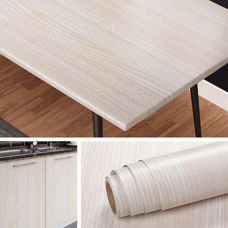 Papier Peint Bois Naturel Papier Adhesif pour Meuble Cuisine Effet Bois 40CMX5M Imperméable Vinyle Adhesif Meuble Rouleau Adhésif Decoratif pour Placards Tiroirs Portes Salon Escalier (1/5)