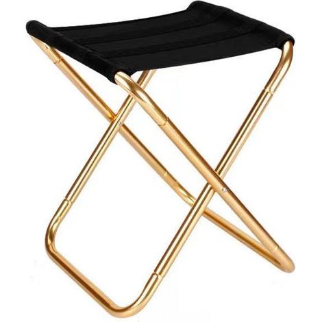 Tabouret Pliable Camping, Tabouret Pliant Portable, Chaise Pliante légère Retractable, pour Camping Chasse pêche randonnée,Noir ,26 23 24cm(1pcs) (1/5)