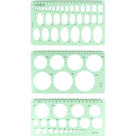 HOMSFOU - Kit de 3 gabarits dessin géométrique pour la décoration (1/5)