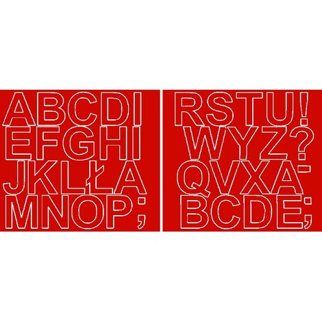 Lettere adesive autoadesive da 5 cm, rosse lucide (1/2)