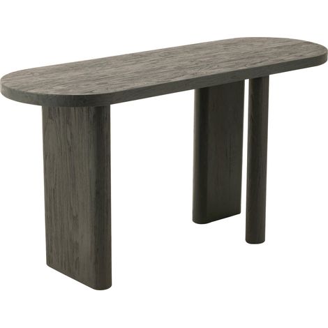 Table console bois noir élégance moderne pour salon ou entrée - Noir bois texturé (1/5)