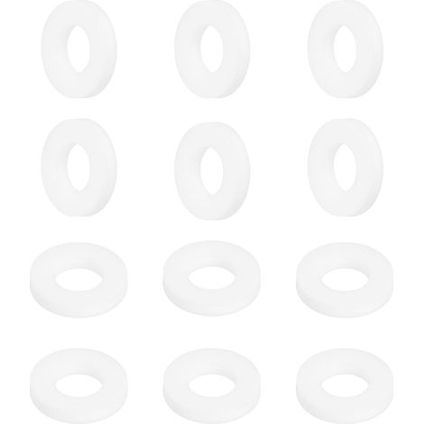 Rondelle PTFE 12Pcs 20mm OD 10mm ID 3mm Épais Rondelles Plates Joint d'Étanchéité Annulaire pour Robinet, Tuyau, Boulon, Machinerie, Blanc (1/5)