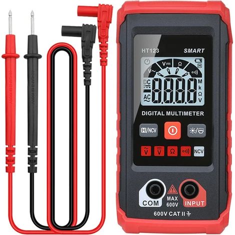 Multimètre numérique Automatique HT, multimètre numérique Intelligent Tm-510 4000 Points, Fonction de Tension sans Contact, Mesure la Tension AC/DC, la résistance, la continuité(1pcs)