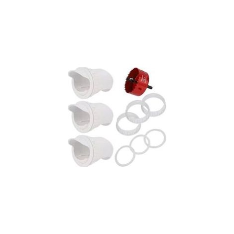 YMYNY Kit d'alimentation professionnel imperméable pour volaille - Outils spéciaux pour l'élevage de poules et canards - Pour seaux/tonneaux/bacs/abreuvoirs (4/6 ports avec scie cloche) (4) (1/5)