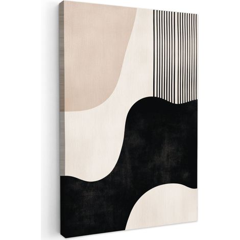 CUADRO EN LIENZO Abstracto - Japandi - Beige - Moderno Decoracion Pared Salon 20x30 cm